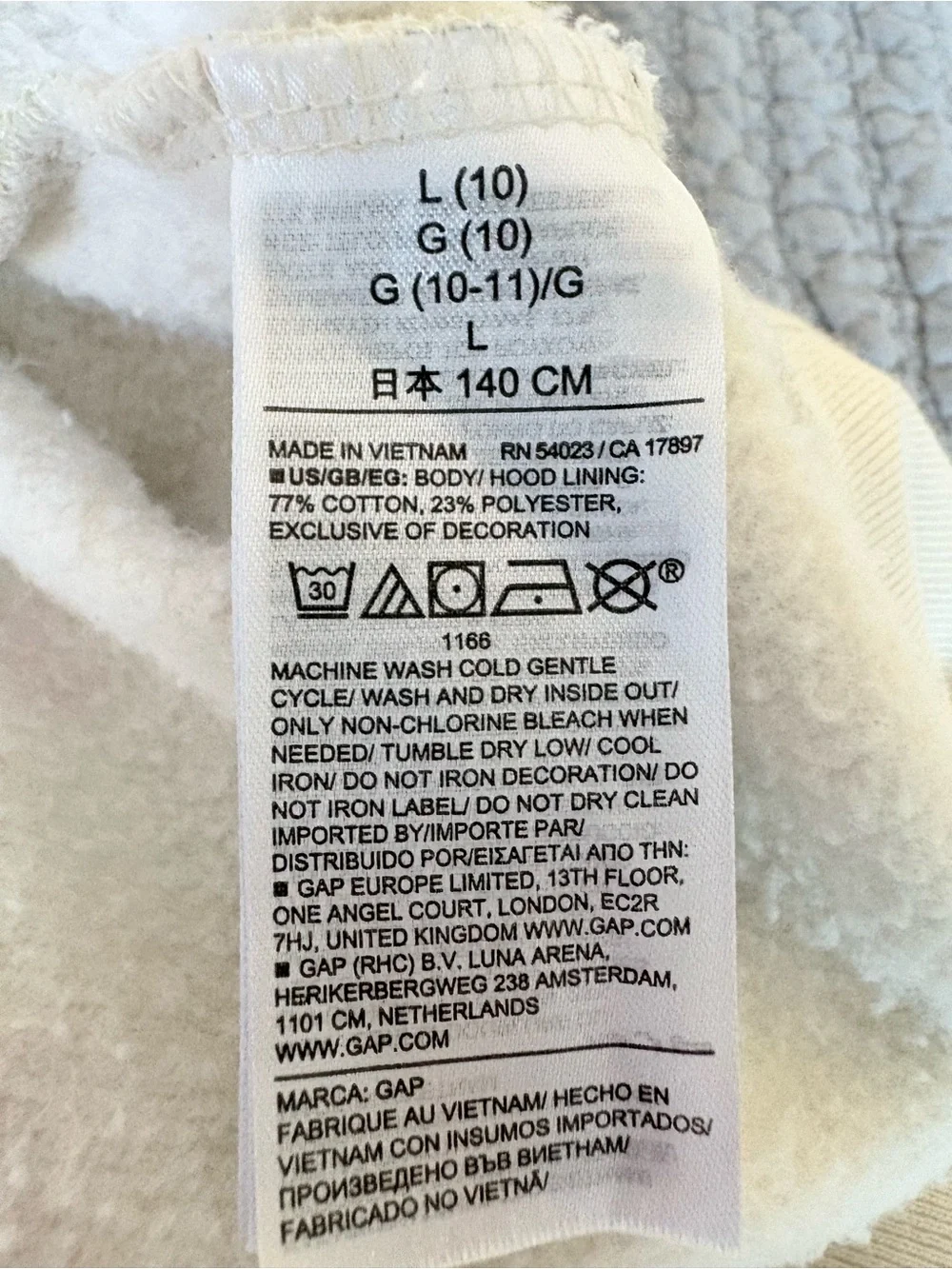 GAP Kids White Hoodie with Floral Accent